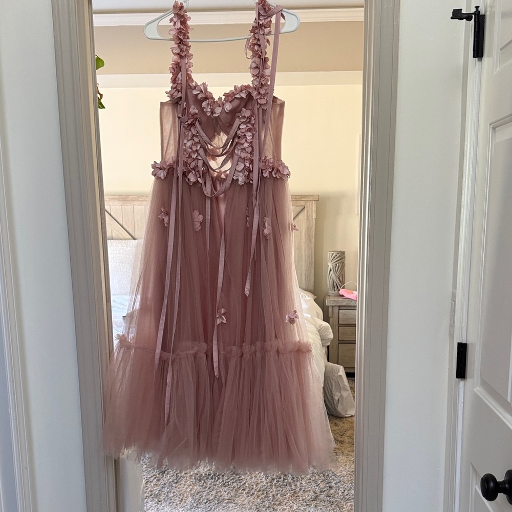 Charming Floral Pink Dress - Picture 3 of 3